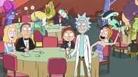 Rick and Morty – Vorne, l-r: Beth, Jerry, Morty, Rick, Summer