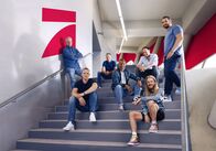 American Football: NFL – (v.l.n.r.) Jan Stecker; Mattis Oberbach; Uwe Morawe; Patrick Esume; Jonas Friedrich; Christoph "Icke" Dommisch; Björn Werner