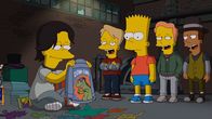 Die Simpsons – Probleme stehen bevor, denn Bart (M.) findet T-Rex (l.) und die anderen Jungs nicht wirklich cool ...