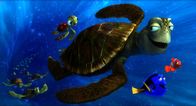 Findet Nemo – "FINDING NEMO 3D" (L-R) SQUIRT, CRUSH, DORY and MARLIN. Â
