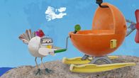 Lilys Strandschatz Eiland – Jette führt Salty und Lily voller Übermut Flugkunststücke vor. Bis ihr plötzlich das Benzin ausgeht und sie auf einem Felsen notlandet.