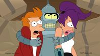 Futurama – v.li.: Fry, Bender, Leela