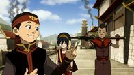 Avatar - Herr der Elemente – L-R: Aang, Toph, Sokka