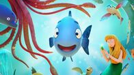 Flunkerfisch – Flori Flunkerfisch (M.) ist in seinem Element. Mit dabei: Die Nixe, Peter Petersfisch und viele andere Meeresbewohner.