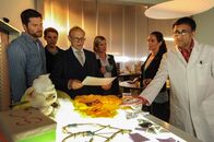 SOKO Stuttgart – Das Team hat sich bei Jan Arnaud (Mike Zaka Sommerfeldt, r.) im KTU-Labor versammelt. Selma Kirsch (Yve Burbach, 2.v.r.) erklärt Jo Stoll (Peter Ketnath, l.), Rico Sander (Benjamin Strecker, 2.v.l.), Michael Kaiser (Karl Kranzkowski, 3.v.l.) und Martina Seiffert (Astrid M. Fünderich, 3.v.r.) anhand des Mülls aus dem Mehrfamilienhaus ihre Theorie zum möglichen Täter.