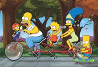 Die Simpsons – (23. Staffel) - Eine etwas ungewöhnliche Familie: Maggie (l.), Marge (2.v.r.), Homer (2.v.l.), Bart (r.) und Lisa Simpson (M.) ...