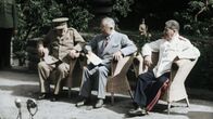 Apokalypse: Der Kalte Krieg – Potsdam, Deutschland - Churchill, Truman und Stalin auf der Potsdamer Konferenz. (Krasnogorsk)