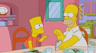 Die Simpsons – Bart (l.); Homer (r.)