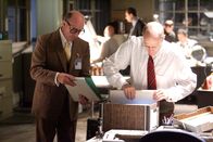 Mayday - Alarm im Cockpit – RE-ENACTMENT STILL: Investigator Caj Frostell (Robert B. Kennedy), left, reviews files with his aides. (Photo Credit: