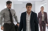 Mission: Impossible - Fallout – Henry Cavill (August Walker), Tom Cruise (Ethan Hunt), Rebecca Ferguson (Ilsa Faust).