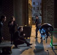 Colony – COLONY -- "Company Man" Episode 205 -- Pictured: (l-r) Victor Rasuk as BB, Bethany Joy Lenz as Morgan, Charlie Bewley as Eckhart, Tory Kittles as Broussard -- (Photo by: Isabella Vosmikova/USA Network)