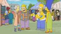 Die Simpsons – (v.l.n.r.) Blythe; Grampa; Homer; Maggie; Marge