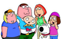 Family Guy – ITALIA 1 - 1A TV NELLA FOTO: IL CAST - DA SINISTRA: CHRIS, PETER, STEWIE, LOIS, BRIAN E MEG
