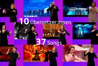 Signes – Signes Signes Spezial in der ESC Welt Alle 10 Gebärdensprachübersetzer:innen der 37 ESC Songs Copyright: SRF/RTS