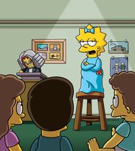 Die Simpsons – Marge und Lisa führen ein Gespräch in dessen Verlauf vier Geschichten über vier starke Frauen erzählt werden. Eine Geschichte davon handelt von Maggie (2.v.r.).