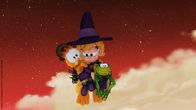 The Garfield Show – Auf der Suche nach den magischen Gegenständen fliegt Garfield auf Hexe Abigails Besen mit.