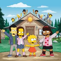 Die Simpsons – Flynn (l.), Sarah (2.vl.), Lisa (2.v.r.) und Aiesha (r.) haben jede Menge Spaß zusammen im Künstlercamp.