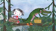 Unser Sandmännchen – Rita und das Krokodil sammeln Blaubeeren im Wald.