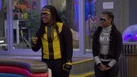 Danger Force – L-R: Miles Macklin / AWOL (Terrence Little Gardenhigh), Mika Macklin / ShoutOut (Dana Heath)