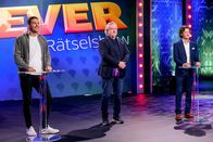 Clever! - die Rätsel Show – v.li.: Timon Moftakhar, Gregor Seberg, Martin Hubinger.