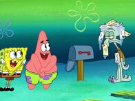 SpongeBob Schwammkopf – L-R: SpongeBob, Patrick, Squidward