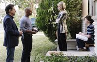 Criminal Minds – Rossi (Joe Mantegna, l.) und Morgan (Shemar Moore, 2.v.l.) versuchen mit Hilfe von Kate (Martha Anne Madison, 2.v.r.) und Stanley (Jake Cherry, r.) einen Serientäter zu schnappen ...
