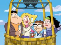 American Dad! – L-R: Stan, Francine, Steve, Hayley