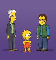 Die Simpsons – Durch einen Dokumentarfilm, den Lisa (M.) über ihre Familie gedreht hat, trifft sie auf Jim Jarmusch (l.) und John C. Reilly (r.) ...