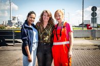 Festmachen – Drehstart "Festmachen" Drehstart zum NDR Produktion "Festmachen": (v.l.) Salka Weber (Hauptrolle „Malika“), Hilke Rönnfeldt (Regie), Nina Petri (Rolle „Magga“)