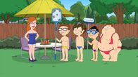 American Dad! – L-R: Charlotte, Steve, Snot, Toshi, Barry