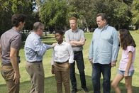 Modern Family – L-R: Ronaldo (Christian Barillas), Pepper Saltzman (Nathan Lane), Lionel (Cedric Joe), Mitchell Pritchett (Jesse Tyler Ferguson), Cameron Tucker (Eric Stonestreet) and Lily Tucker-Pritchett (Aubrey Anderson-Emmons)