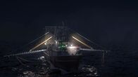 In Seenot – Auch bei Nacht arbeitet die Crew an Bord der "Lady Mary", um möglichst viele Jakobsmuscheln aus dem eisigen Nordatlantik zu fischen.