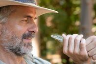 Terra X: Faszination Erde – Christoph Maria Herbst kann nicht fassen, wie putzig Babykrokodil sind. Kurze Zeit später wird er einem fünf Meter langen Krokodil mit großem Hunger begegnen.