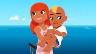 Zoom - Der weiße Delfin – Marina (l.) hält den kleinen Neffen (r.) von Anita auf dem Arm. Sie hält den kleinen Tim für ihren Bruder Yann, der durch ein Verjüngungsmittel vermeintlich wieder zum Baby geworden ist.