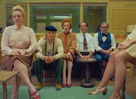 The French Dispatch – Griffin Dunne, Fisher Stevens, Elisabeth Moss, Owen Wilson, Tilda Swinton, and Anjelica Bette Fellini