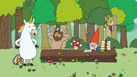 Super Happy Magic Forest – Von links: Blümchen, Hufius, Tupfen, Herbert und Twinkle: Sie haben die Rollen mit dem Rat des Glücks getauscht. Die Helden bleiben als Rat zurück, während der Rat auf Mission geht.