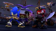 Sonic Prime – v.li.: Sails Tails, Sonic the Hedgehog, Catfish, Black Rose, Knuckles the Dread, Batten Rouge