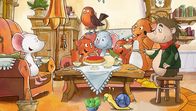 Tilda Apfelkern – Tilda und ihre Freunde sitzen zusammen bei Tee und Kuchen.