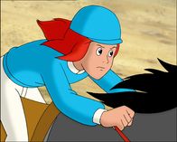 Bibi und Tina – Als Jockey gibt Tina ihr Bestes beim Falkensteiner Marktrennen.