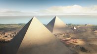 Terra X: Eine kurze Geschichte über... – Die Cheops-Pyramide ist 146 Meter hoch. Weltrekord für vier Jahrtausende. Einst war sie mit polierten Kalksteinplatten verkleidet, ihre Spitze war vermutlich aus Gold.