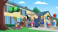 American Dad! – Klaus (l.), Jeff (2.v.l.), Hayley (3.v.l.), Francine (4.v.l.), Stan (4.v.r.)