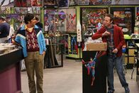 The Big Bang Theory – Während die Jungs versuchen, den perfekten Valentinstag für ihre Frauen auszurichten, schmeißen Raj (Kunal Nayyar, l.) und Stuart (Kevin Sussman, r.) eine Party für einsame Menschen im Comicladen ...