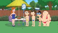American Dad! – L-R: Charlotte, Steve, Snot, Toshi, Barry