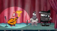 Die Patrick Star Show – v.li.: Patrick, Dr. Plankenstein, Pat-gor, SpongeMonster
