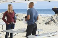 Criminal Minds – Bei Pumparbeiten in Florida werden Skelettstücke an Land gespült, nach und nach werden es immer mehr, es ist ein richtiger Unterwasserfriedhof, der ans Tageslicht kommt. Morgan (Shemar Moore, r.), Ashley (Rachel Nichols, l.) und das restliche Team beginnen sofort mit den Ermittlungen ...