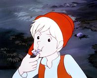 Nils Holgersson – Nils Holgersson hält Wache, um die Wildgänse vor dem Fuchs Smirre zu warnen.