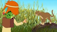 Hexe Lilli – Hektor und Lilli stehen einem Puma gegenüber.