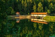 Expedition in die Heimat – Bridge over the Nagoldtalsperre (Nagold reservoir) in the Black Forest near Freudenstadt, Baden-Wuerttemberg, Germany