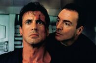Judge Dredd – L-R: Judge Dredd (Sylvester Stallone), Rico (Armand Assante)