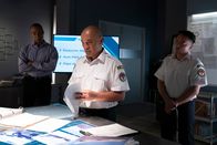 Mayday - Alarm im Cockpit – REENACTMENT - A Boeing Representative (played by Marcus Nance), the Main Investigator (played by Von Flores), and another KNKT investigator (played by Allen Keng) discuss what might have caused Lion Air 610 to crash. (Cineflix 2020/Pana Pantazidis)